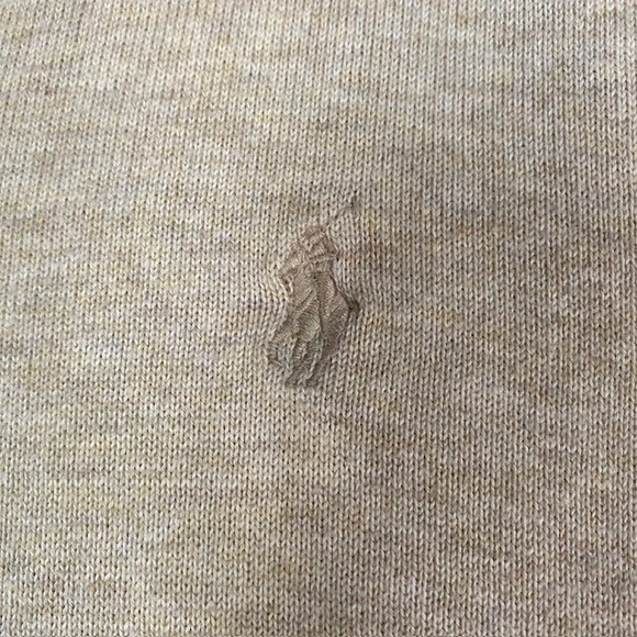 Polo Ralph Lauren Pima Cotton V Neck Sweater Tan Mens XL - Picture 9 of 12